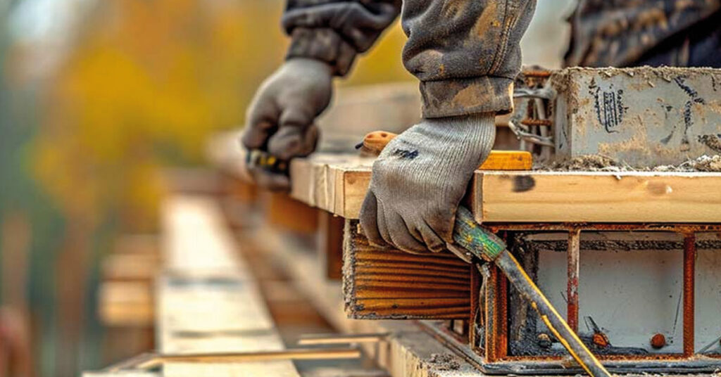 Ein Schalungszimmerer bei der Arbeit