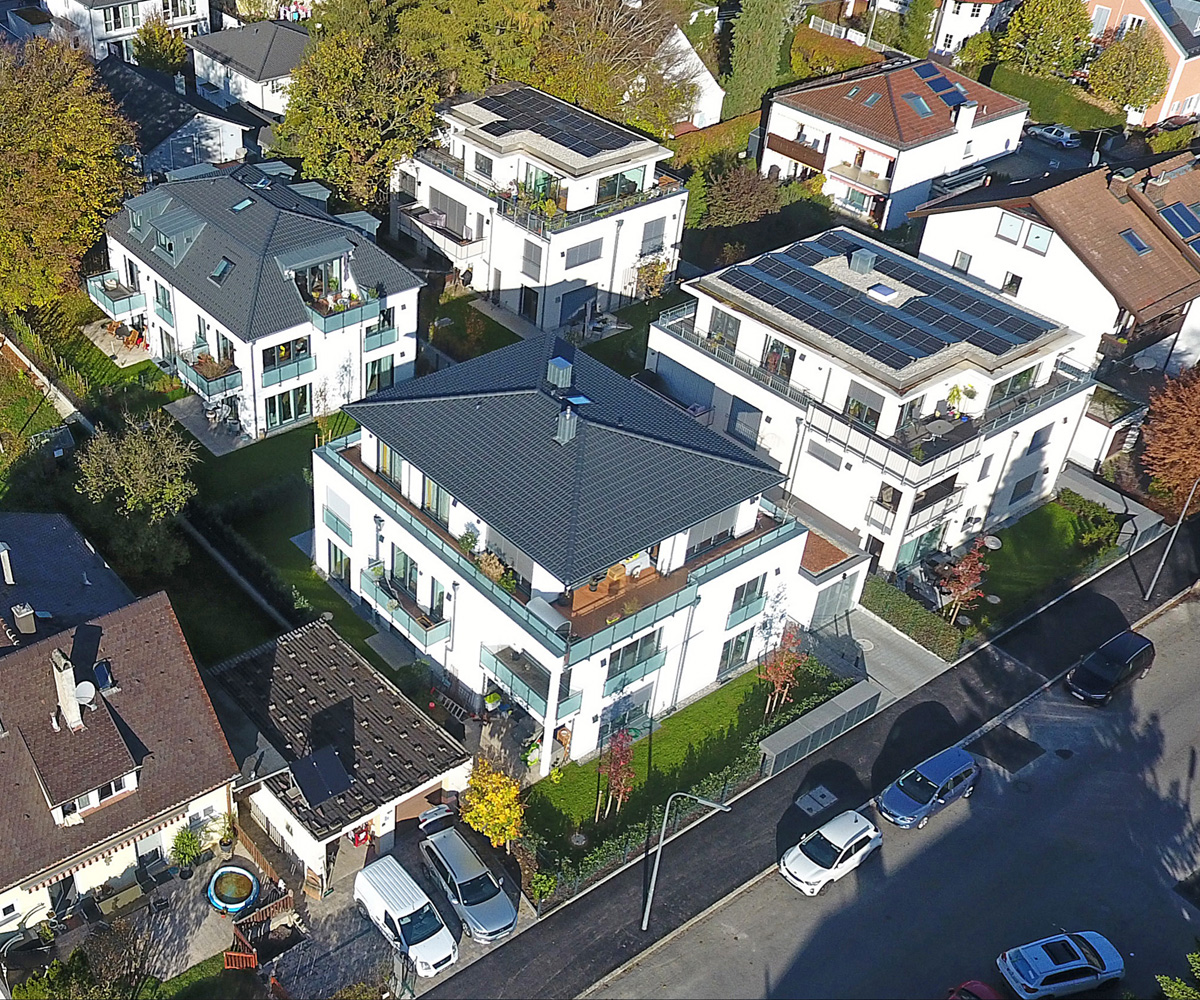 Blick auf von Praml Bau gebaute Häuser