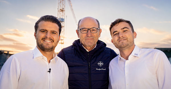Foto der Ansprechpartner für Bauprojekte, Manfred, Michael und Manuel Praml