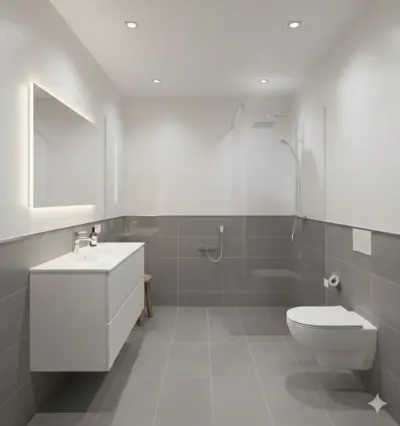 4 Zimmer EG Wohnung mit Süd- und Nordterrasse – KfW 40 QNG & attraktive Steuervorteile - Bild Duschbad 1 (3056)