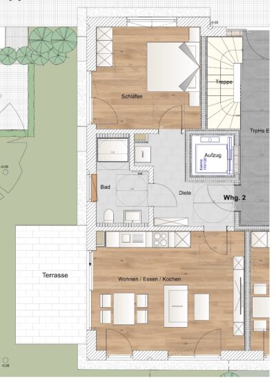 2 Zimmer Erdgeschosswohnung - Whg 2_EG_Wasserburger Strasse (2707)