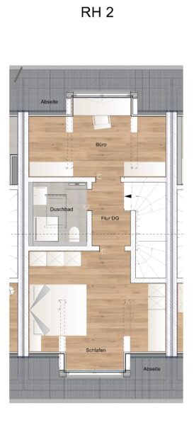 Neubau – Reihenmittelhaus in Haar - Grundriss DG (2300)