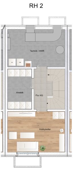 Neubau – Reihenmittelhaus in Haar - Grundriss KG (2301)