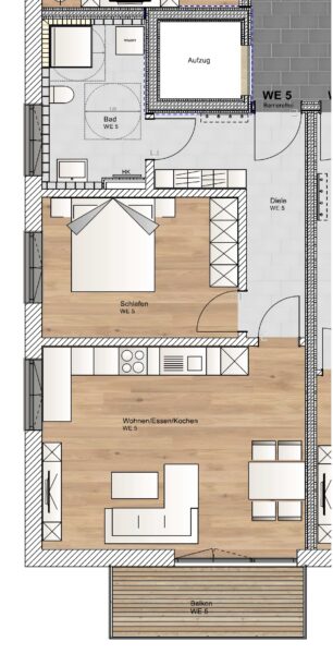KfW40-QNG; 2-Zimmerwohnung mit Südbalkon - OG_WE5_Ruppanerstraße (2663)