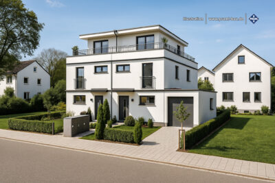 Neubau Doppelhäuser in Waldperlach - Hausansicht (1743)
