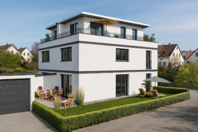 Neubau Doppelhäuser in Waldperlach - Ansicht Haus 2 (1746)