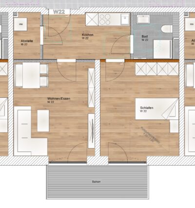 2 Zimmer 2. OG Wohnung mit Süd-West Balkon - WE22 (1966)