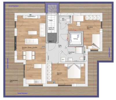 Bezugsfertig – Penthouse mit traumhafter Dachterrasse zzgl. Hobbyraum - Whg 7 DG Haus 1 (2184)