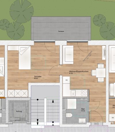 2 Zimmer EG Wohnung mit Nord-Ost Terrasse - WE2 (1784)