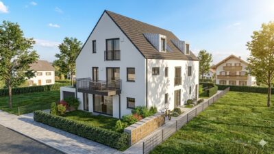 2 Zimmer EG Wohnung mit Süd- und Westterrasse und Gartenanteil - 2026_04_30_Straße_rechts_2 KI (1673)