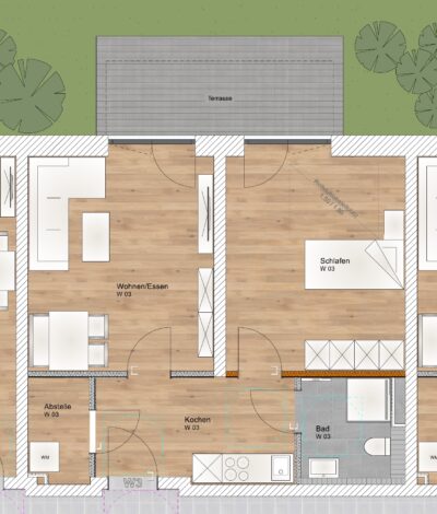 2 Zimmer EG Wohnung mit Nord-Ost Terrasse - WE3 (1796)