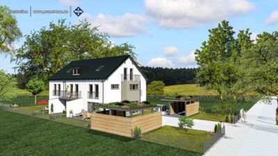 Baubeginn erfolgt – Neubau – Reihenmittelhaus - Außenansicht (2283)