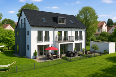 Baubeginn erfolgt – Neubau – Reihenmittelhaus - Hausansicht (2279)