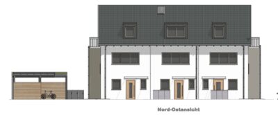 Baubeginn erfolgt – Neubau – Reihenmittelhaus - Nordostansicht (2274)