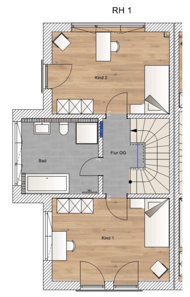 Baubeginn erfolgt – Neubau – Reihenmittelhaus - OG RH 1 (2289)
