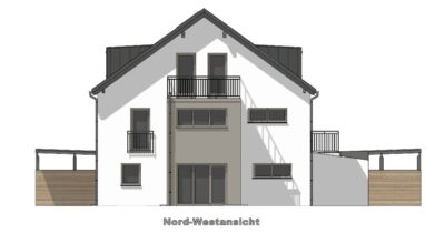 Baubeginn erfolgt – Neubau – Reihenmittelhaus - Nordwestansicht (2273)