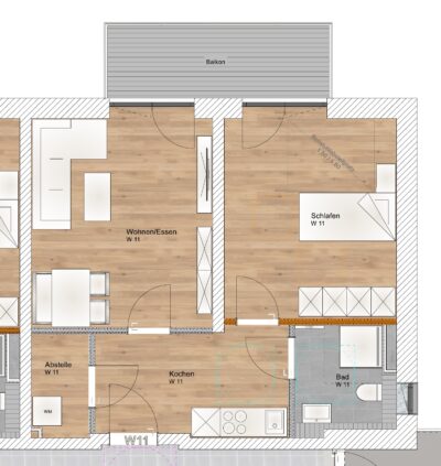 2 Zimmer 1. OG Wohnung mit Nord-Ost Balkon - WE11 (1881)