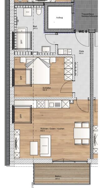 KfW40-QNG; Dachgeschosswohnung mit Südbalkon - DG_WE8_Ruppanerstraße (2681)
