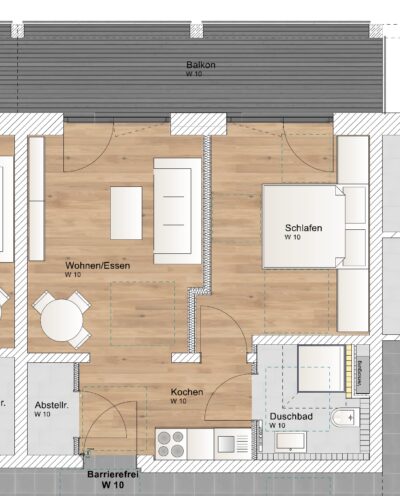 KfW 40 QNG: 150.000 € Förderkredit – 2 Zimmer OG Wohnung mit Balkon - WE 10 (2532)