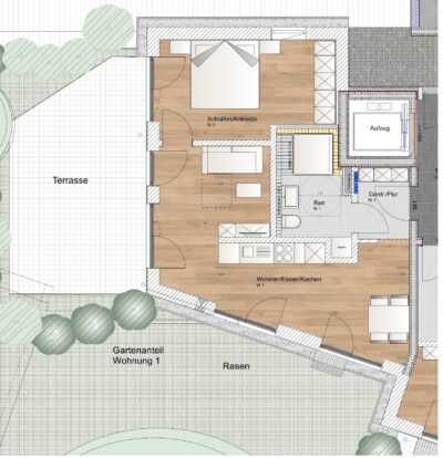 Erstbezug – Helle 2-Zimmer-Gartenwohnung - Whg 1 EG (1618)
