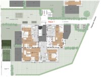 Erdgeschoss mit Aussenanlagen Haus 1