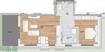 Bezugsfertig – Zwei Zimmer Erdgeschosswohnung - Whg 2 EG Haus 1 (2169)