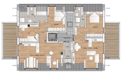 2 Zimmer Dachgeschosswohnung mit Dachterrasse - Dachgeschoss Haus 2 (2421)