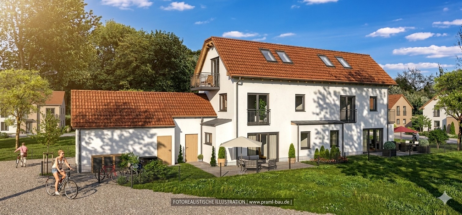 Neubau von zwei Doppelhaushälften