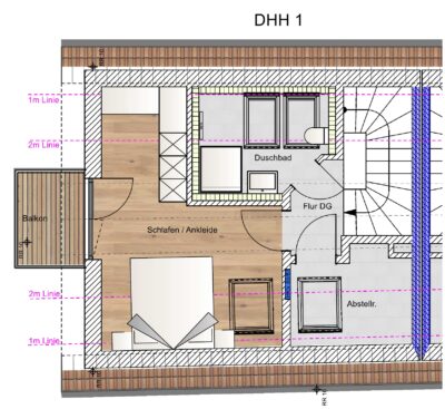 Neubau von zwei Doppelhaushälften - Dachgeschoss Haus 1 (1734)