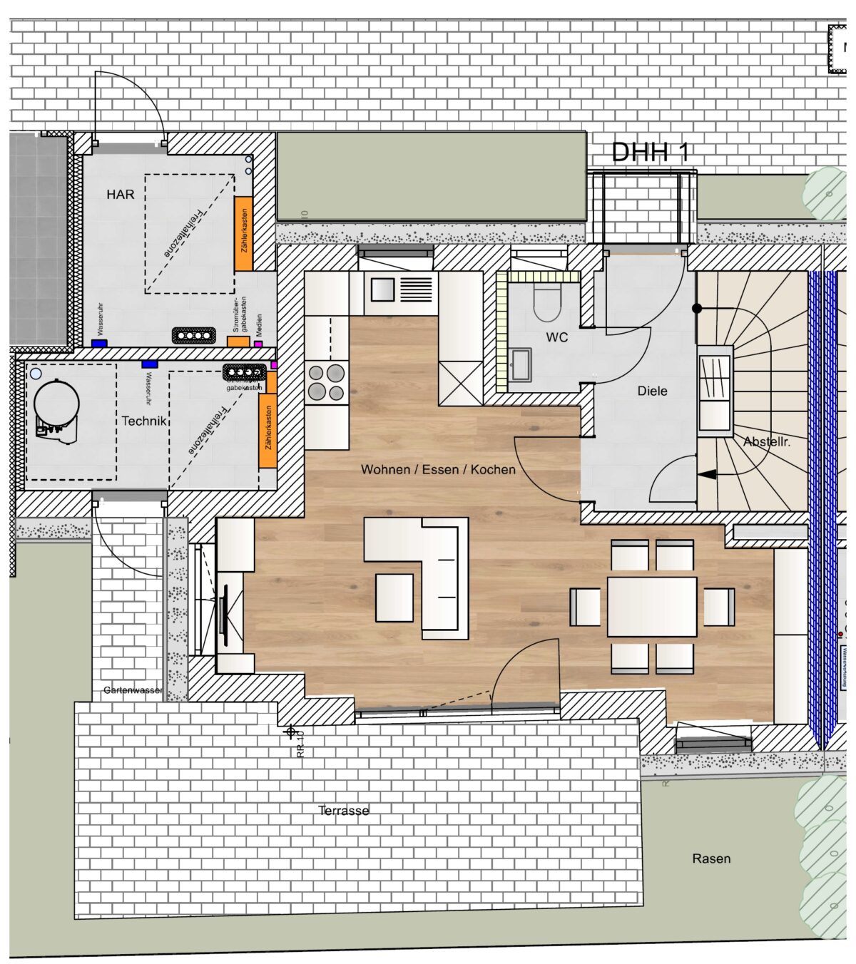 Erdgeschoss Haus 1
