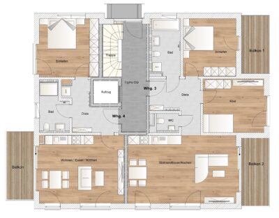 3 Zimmer Etagenwohnung - Übersicht OG_Wasserburger Strasse (2721)