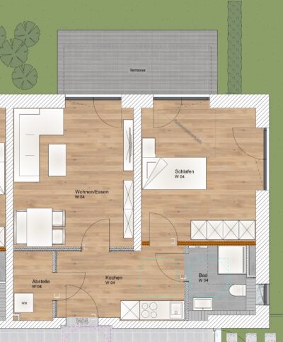 2 Zimmer EG Wohnung mit Nord-Ost Terrasse - WE4 (1809)
