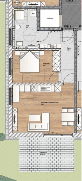 KfW40-QNG; 2-Zimmer Erdgeschosswohnung mit Südterrasse - EG_WE2_Ruppanerstraße (2645)