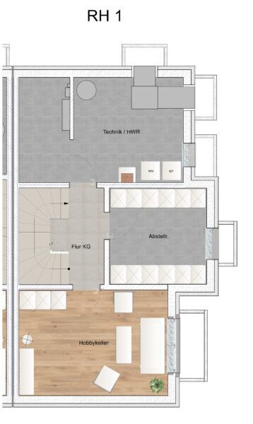 Neubau – Reiheneckhaus in Haar - Grundriss KG (2262)