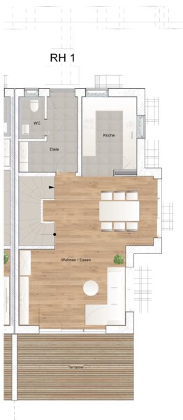 Neubau – Reiheneckhaus in Haar - Grundriss EG (2259)