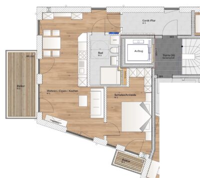 Mehrfamilienhaus mit 5 Wohneinheiten - Whg 3 OG (1629)